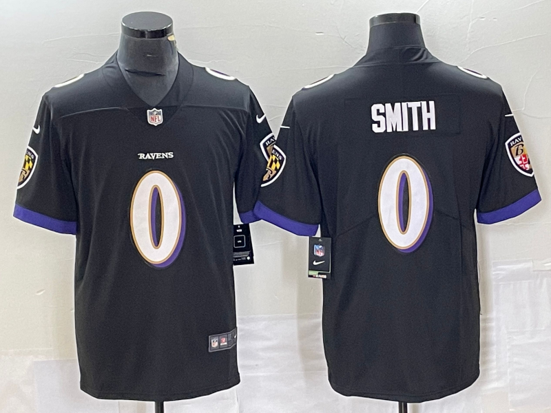 Men's Baltimore Ravens Roquan Smith #0 Black Team Jersey